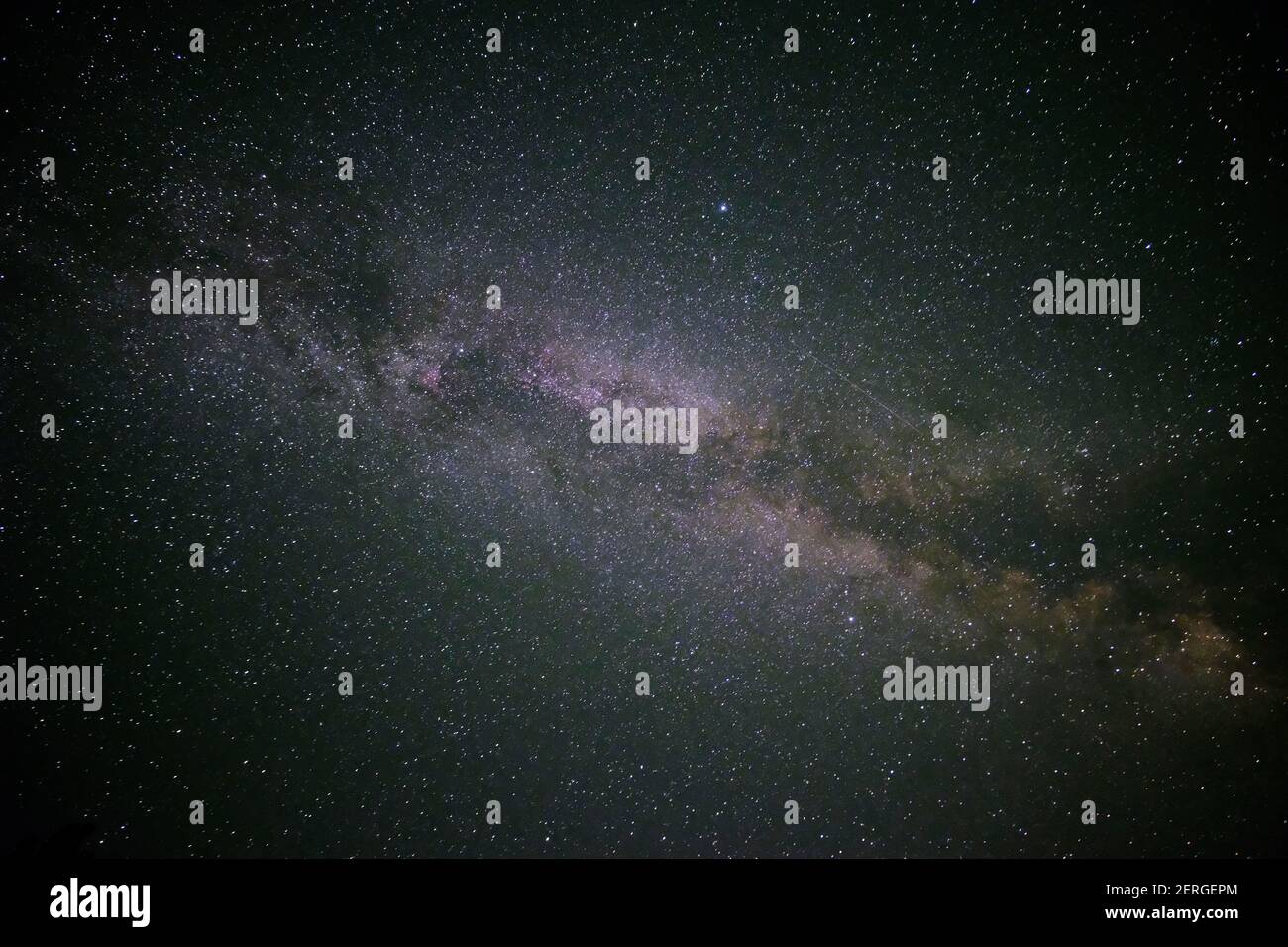 A shooting star streaks across the sky during the peak of the Perseid
