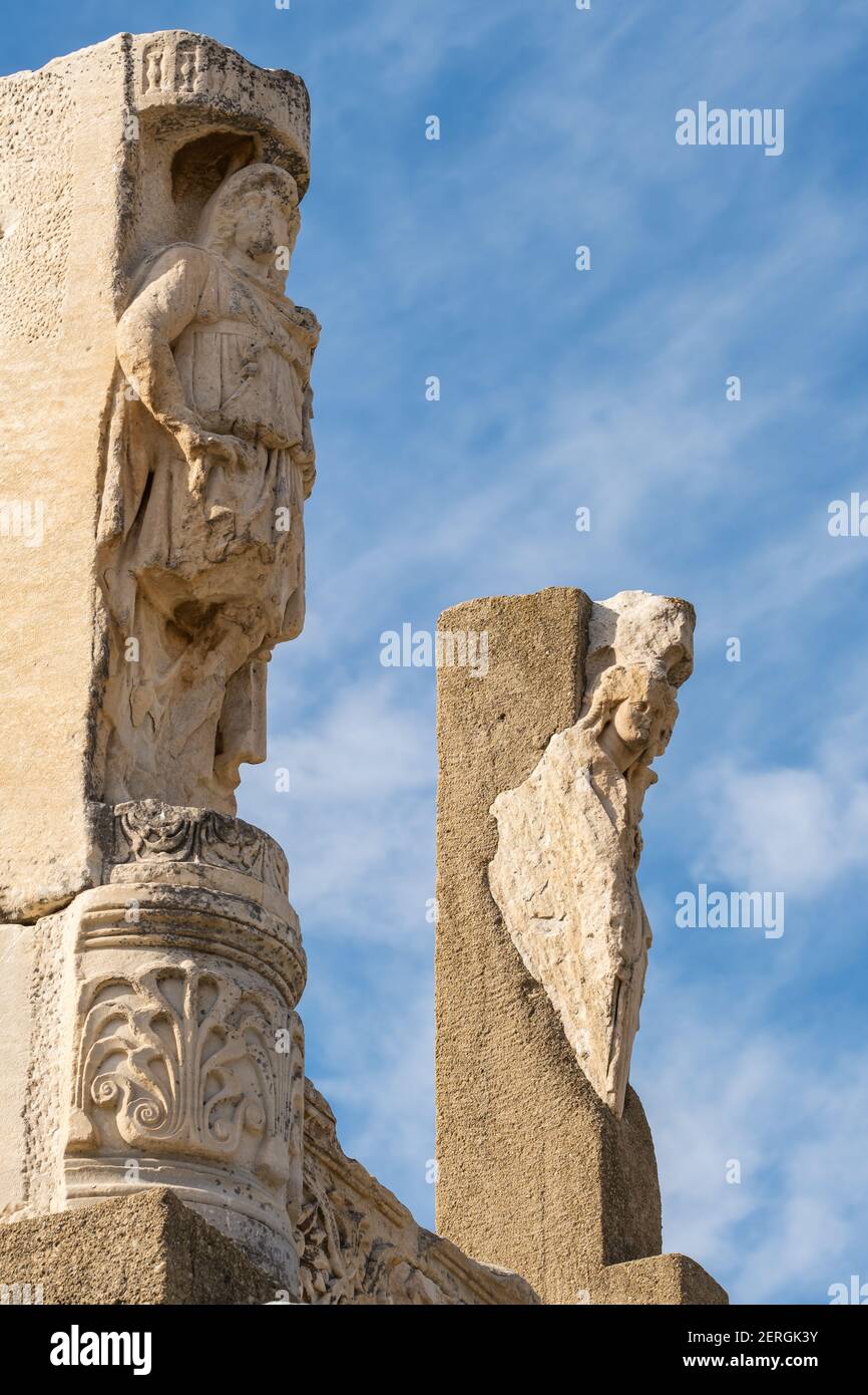 Ruins in the ancient city Ephesus near Selchuk, Turkey Stock Photo