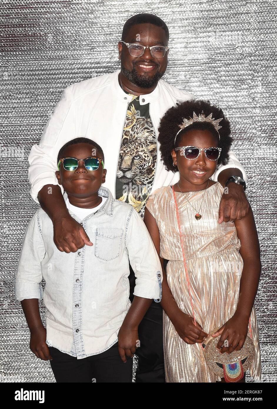 LOS ANGELES - AUGUST 12: Lil Rel Howery and his children Brittni Howery and Judah Howery attend