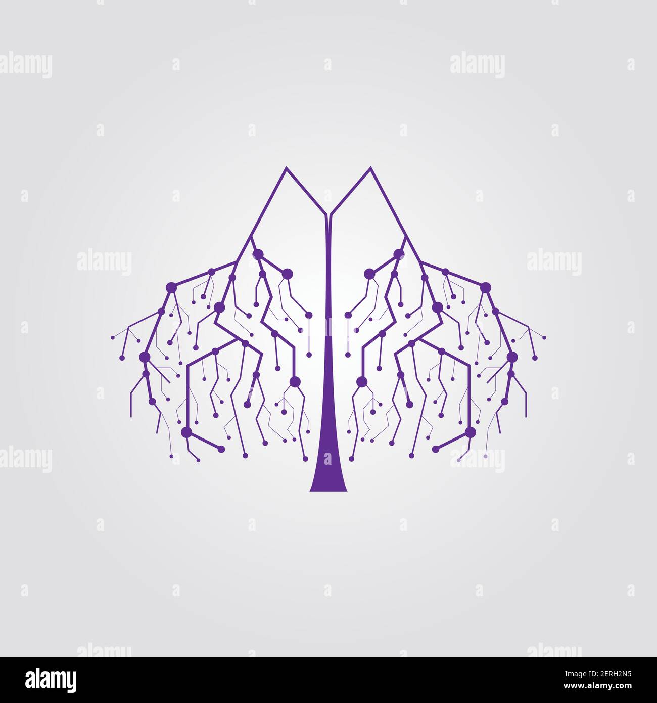 Tree circuit icon for apps or websites Stock Vector