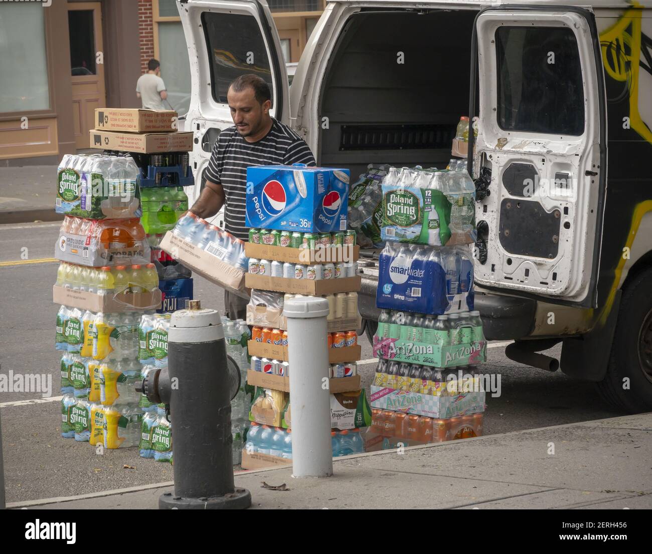 A beverage delivery truck in New York on Saturday, August 18, 2018