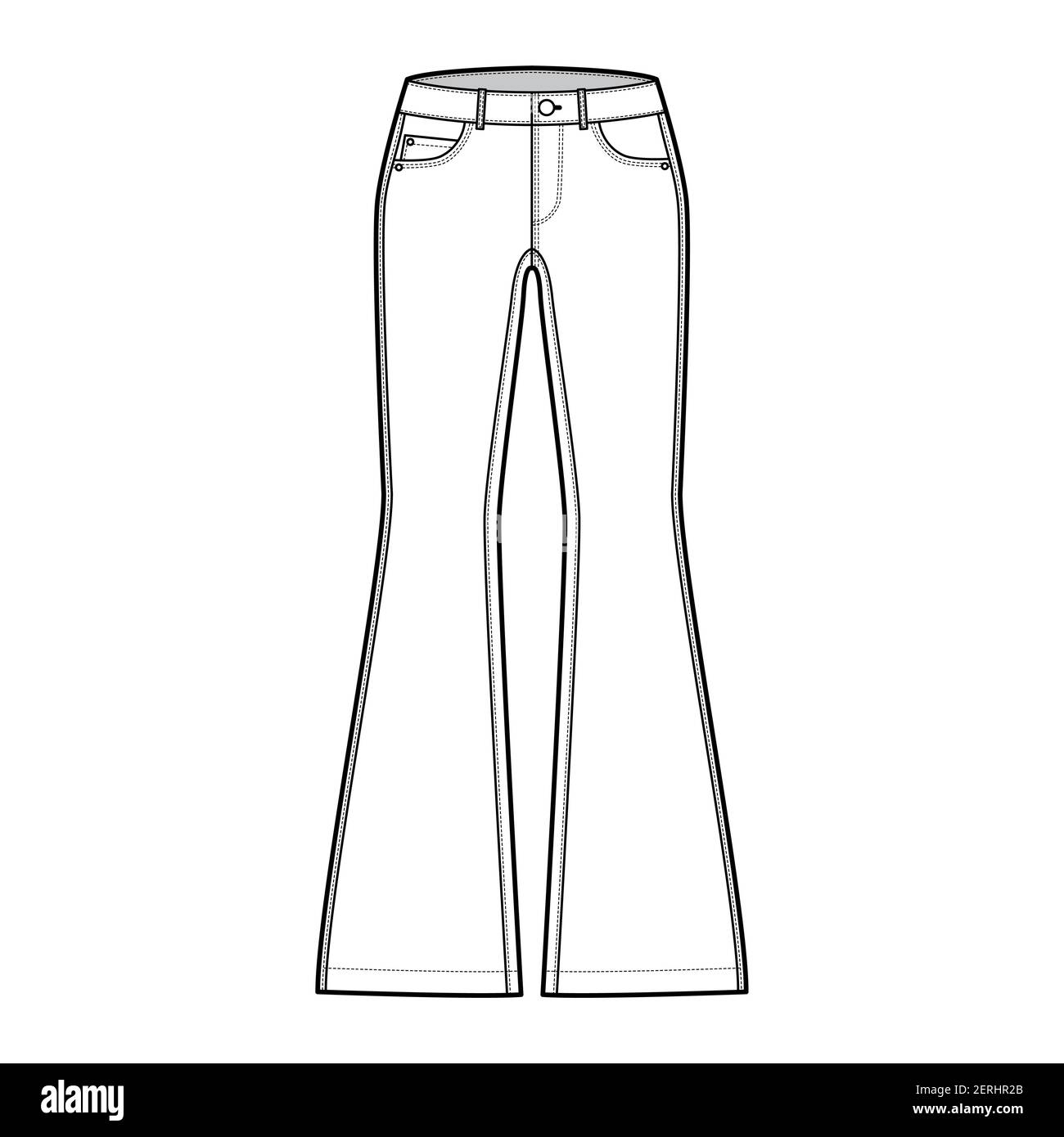 Jeans flared bottom Denim pants 