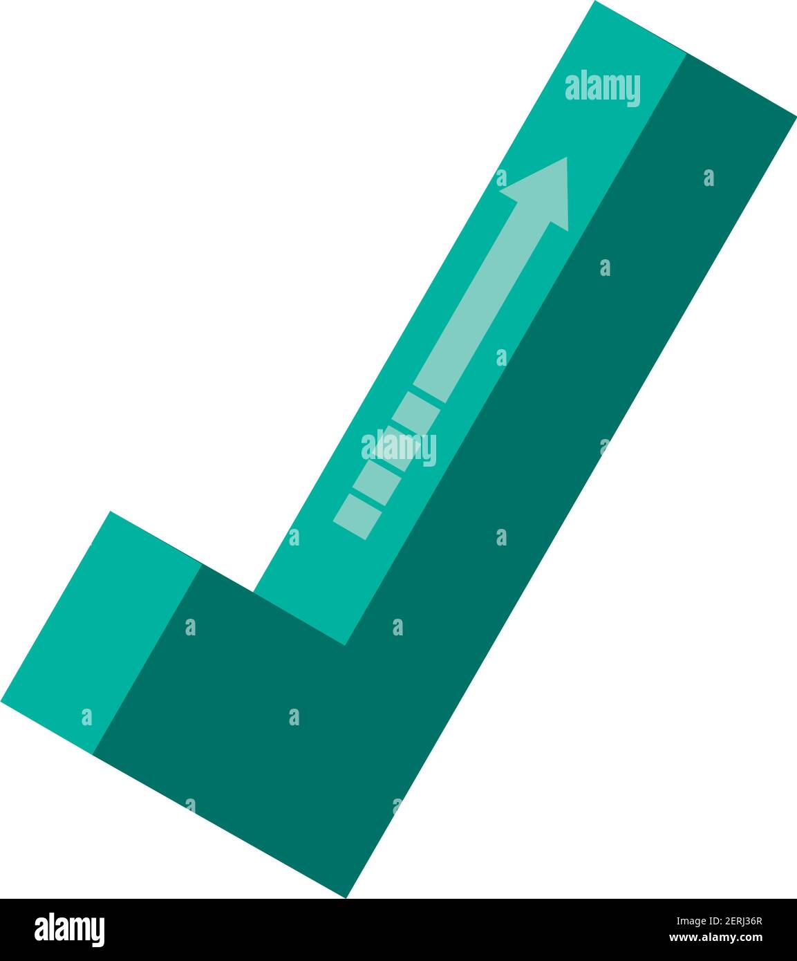 check mark growing arrow vector illustration isometric icon isolated ...