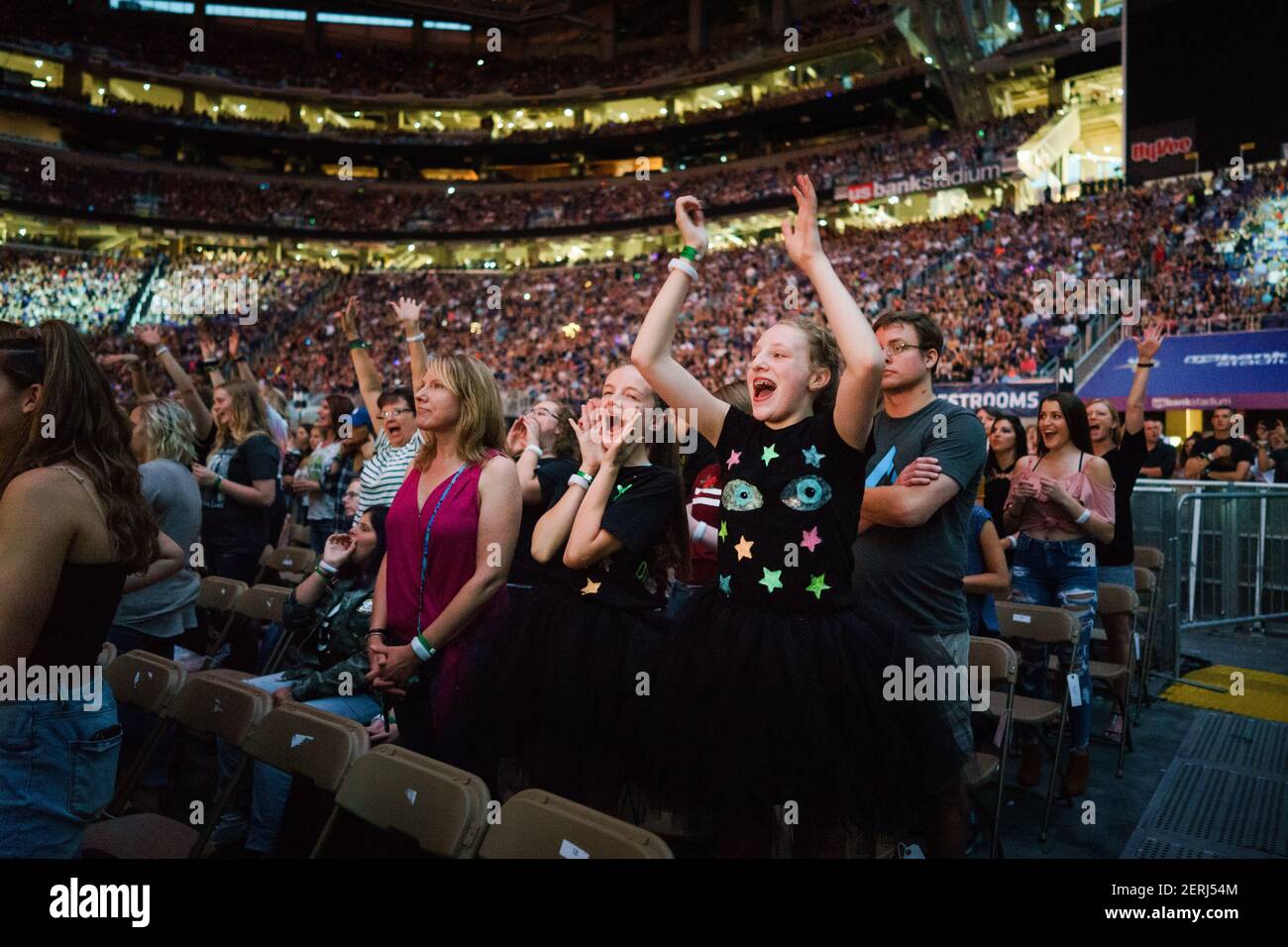 Fans wait for Taylor Swift to take the stage during her concert at the ...