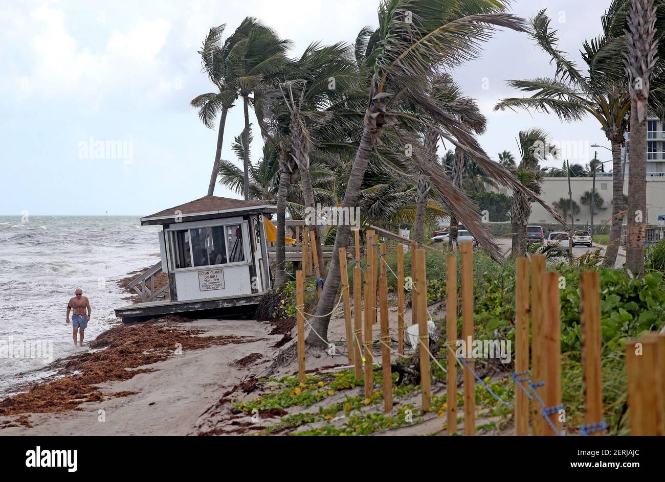 The erosion of the shore line is clearly visible near the Dania Beach