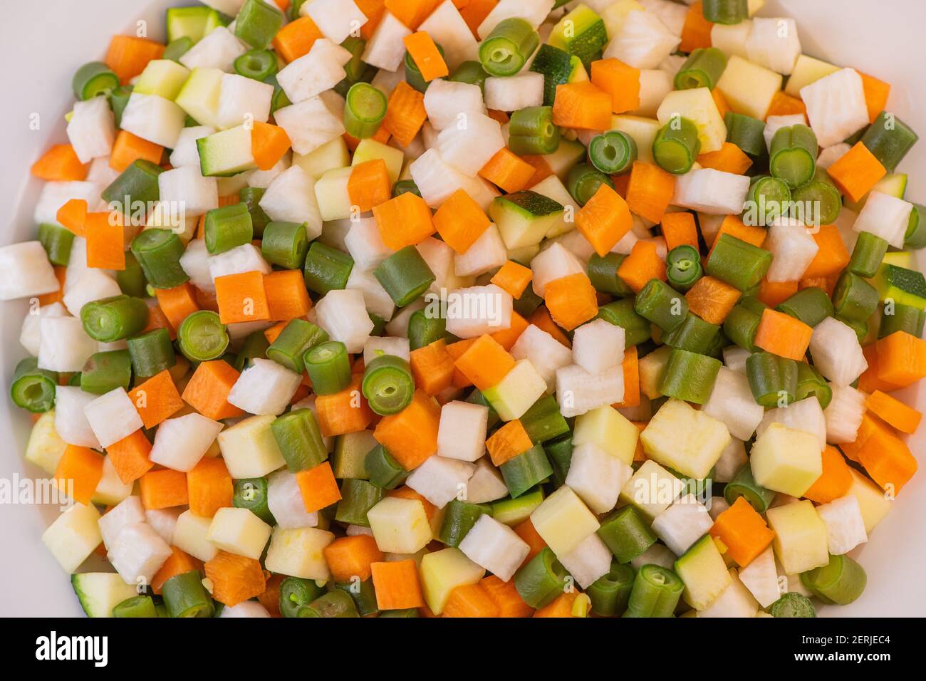 Macedonia salad, macedoine de legumes, mixed vegetable salad, french cuisine Stock Photo