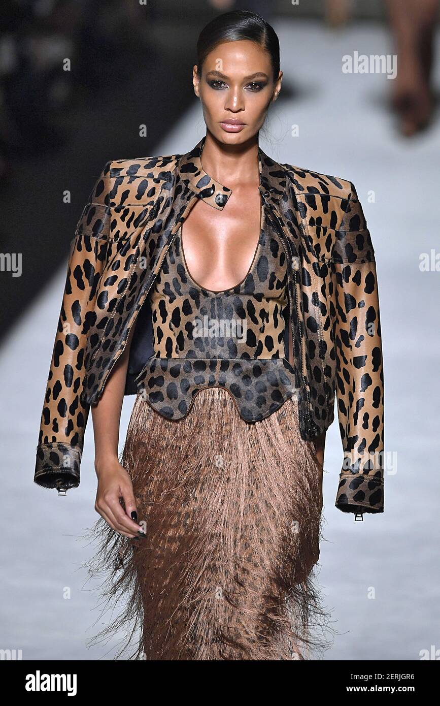 Model Joan Smalls walks on the runway during the Tom Ford Fashion Show ...