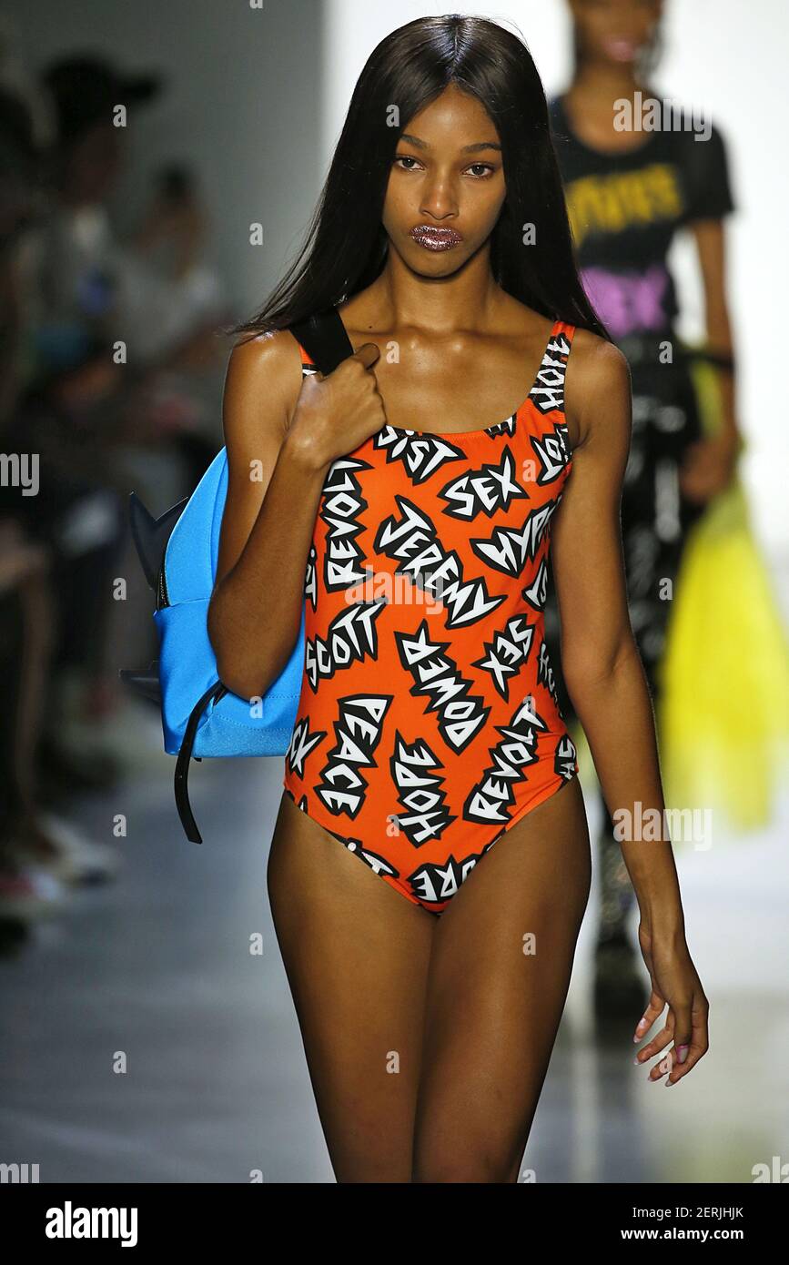 Naomi Chin Wing walks on the runway during the jeremy scott fashion show  during spring summer 2019 held in new york, ny on september 6, 2018. (photo  by jonas gustavsson/sipa usa Stock