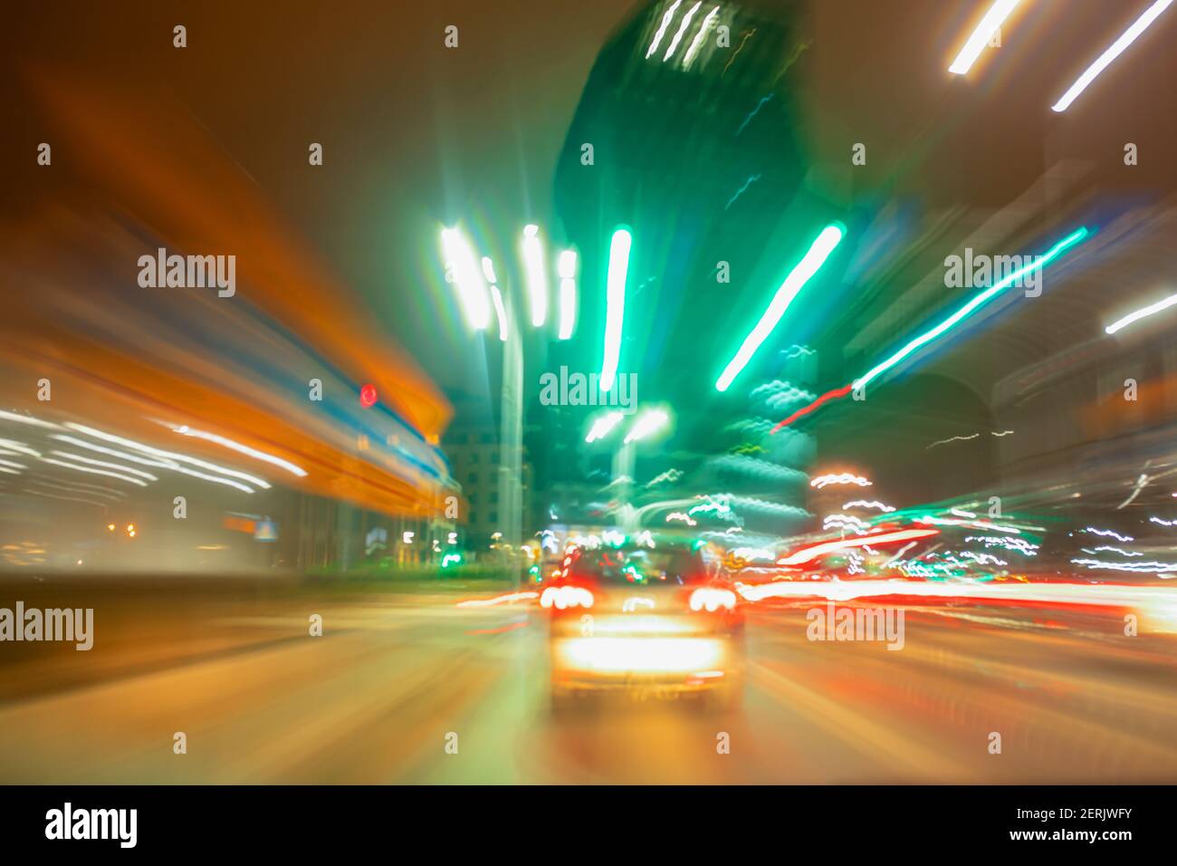 Colorful city traffic light trails hi-res stock photography and images ...