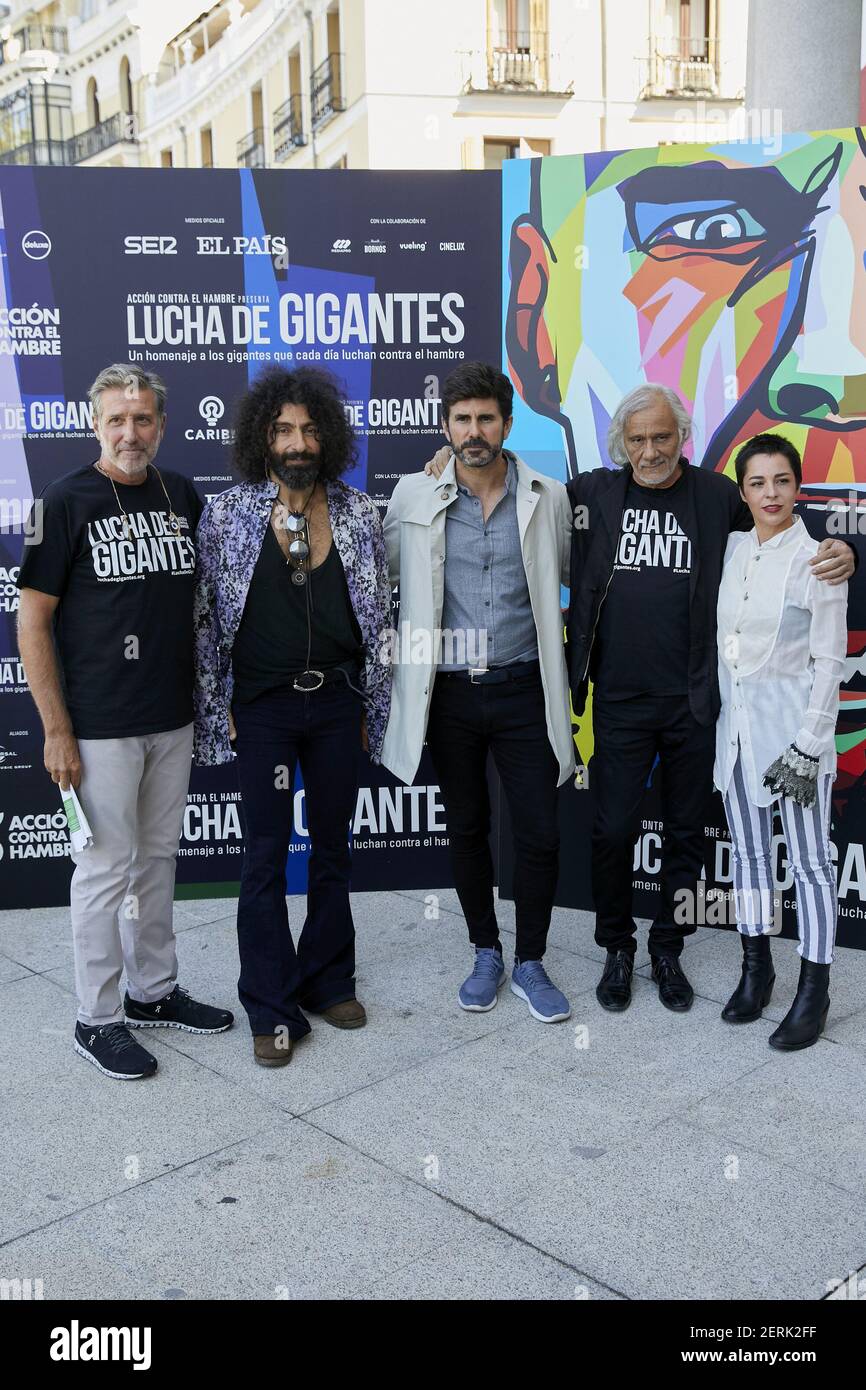 Emilio Aragon, Ara Malikian, Hernan Zin and Carlos Vega attends to 'Lucha  de gigantes' project presentation at Teatro Real in Madrid, Spain.  September 10, 2018. (ALTERPHOTOS/A. Perez Meca/Sipa USA Stock Photo -