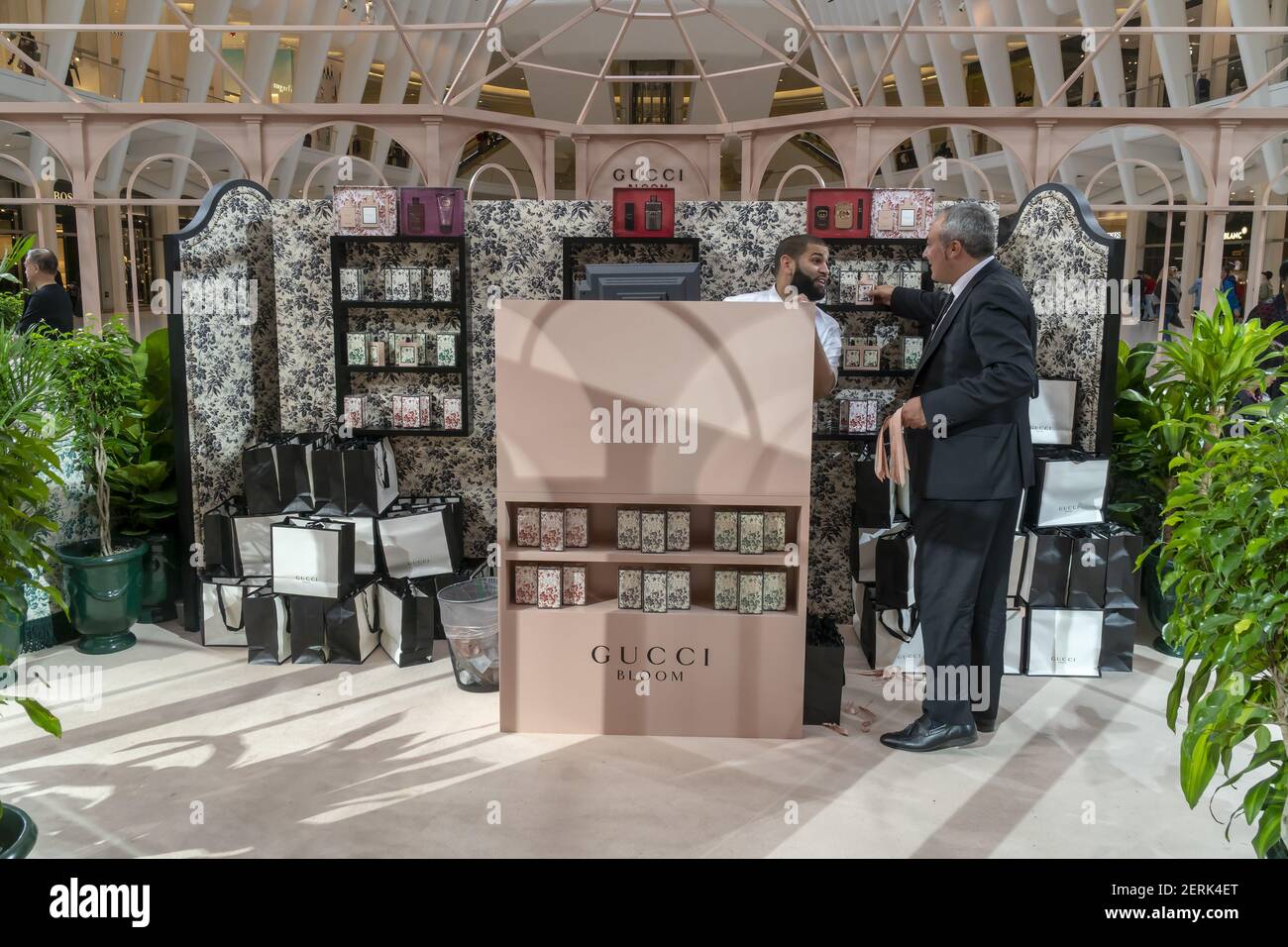 A branding event for the fragrance Gucci Bloom Nettare di Fiori attracts  visitors at the Oculus at the World Trade Center on Sunday, September 9,  2018. Coty, the licensee of the Gucci