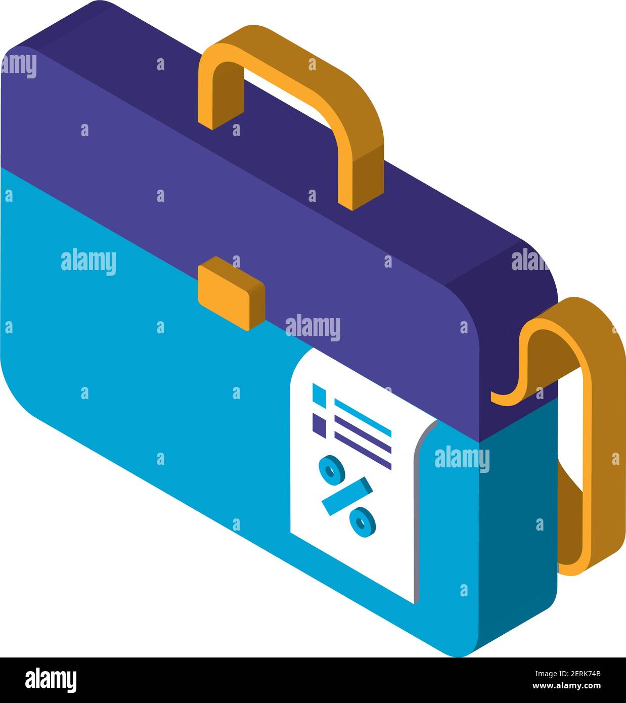 business briefcase financial chart data vector illustration isometric icon isolated Stock Vector
