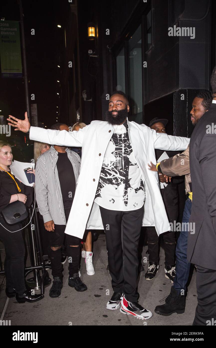 Professional basketball player James Harden attends the Calvin Klein  Collection during New York Fashion Week on September 11, 2018 in New York,  NY. (Photo by Joe Russo / Sipa USA Stock Photo - Alamy