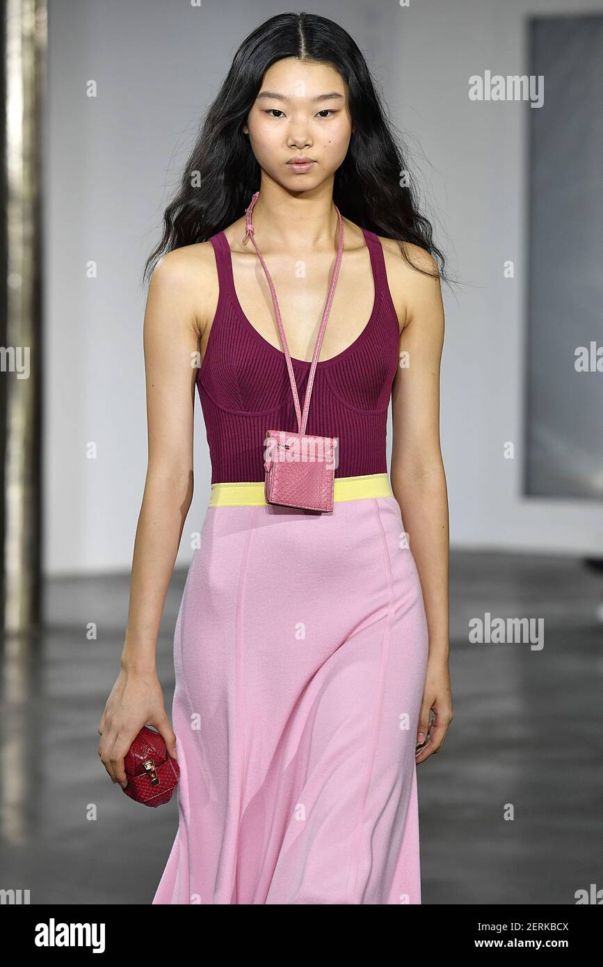 Yoon Young Bae walks on the runway during the Gabriela Hearst Fashion ...
