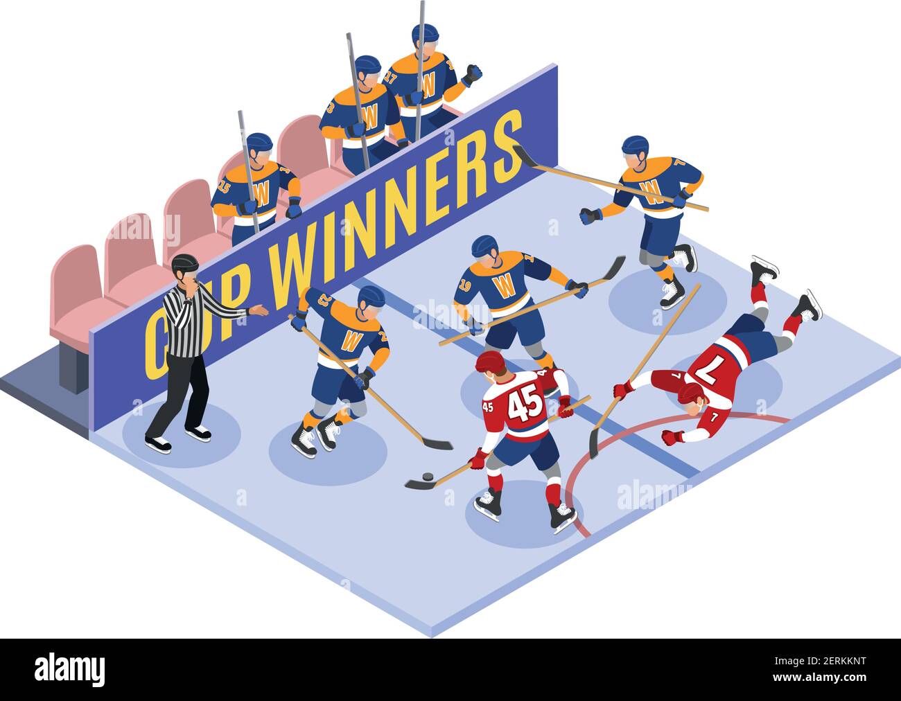 Free Vector  Ice hockey isometric icons set with defensing