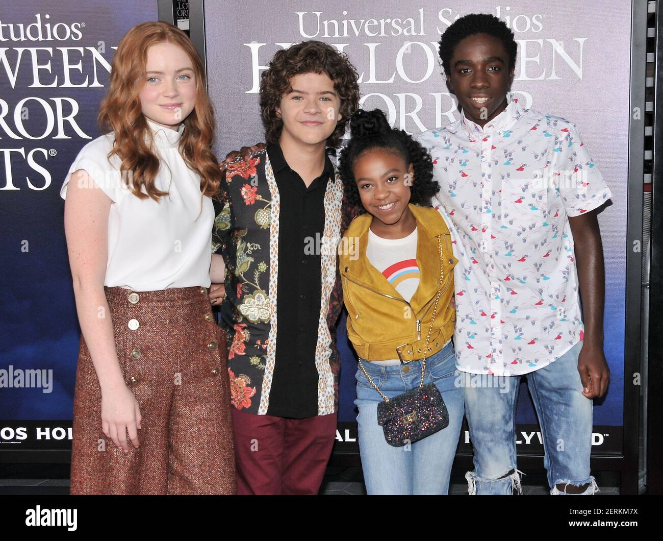 (L-R) "Stranger Things" cast - Sadie Sink, Gaten Matarazzo, Priah