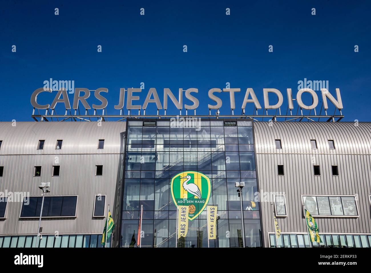 DEN HAAG - ADO - PSV , Football , Season 2018/2019 , Eredivisie , Cars Jeans  Stadium , 15-09-2018 , Cars Jeans stadium outside with sign and logo on top  (Photo by Pro Shots/Sipa USA Stock Photo - Alamy