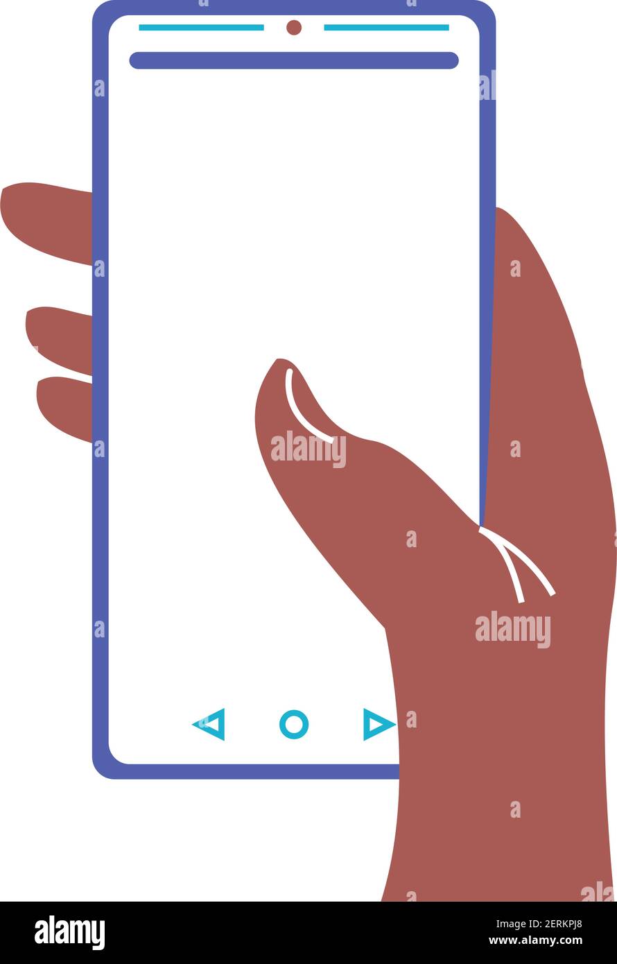 hand with smartphone device technology Stock Vector Image & Art - Alamy