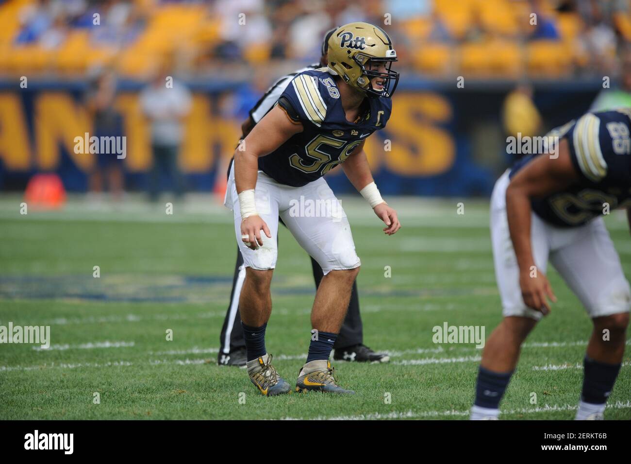 September 15th, 2018: Pitt #58 Quintin Wirginis, and Damar Hamlin #3 during  the Pitt Panthers vs Georgia Tech Yellow Jackets game at Heinz Field in  Pittsburgh, PA. Jason Pohuski/(Photo by Jason Pohuski/CSM/Sipa USA Stock  Photo - Alamy