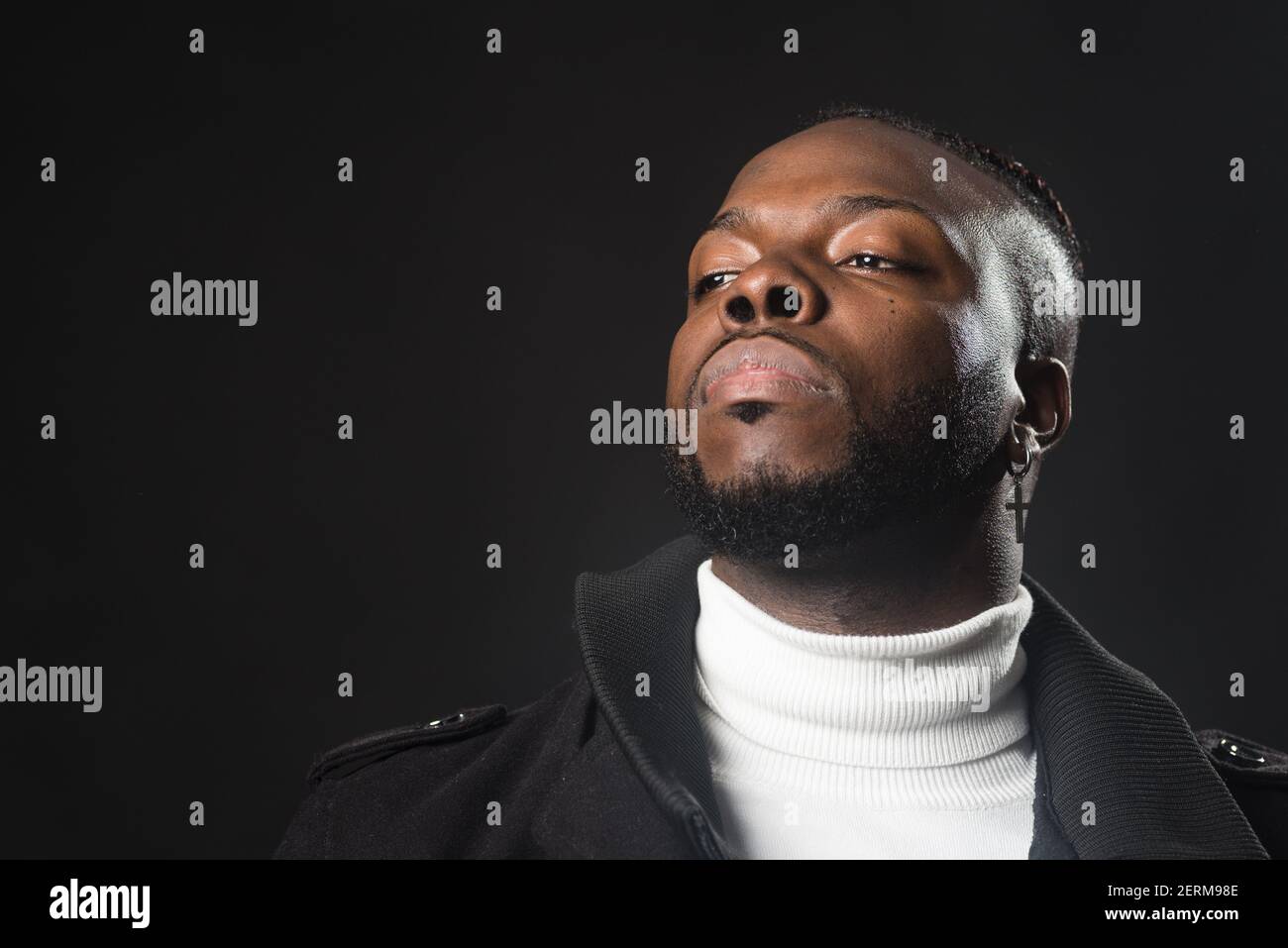 Face sad black guy hires stock