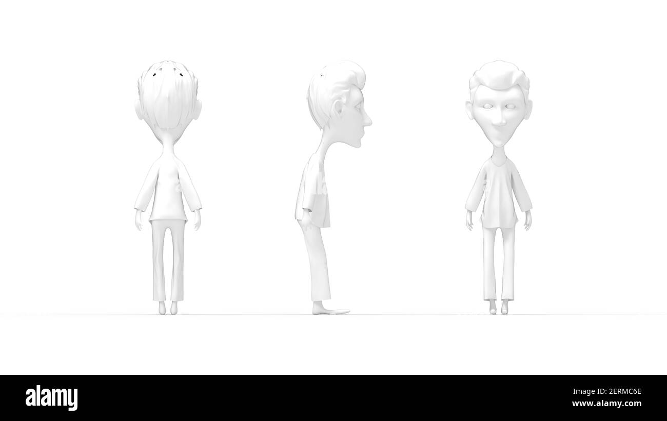 3D rendering of a cartoon figure man isolated on white background Stock  Photo - Alamy