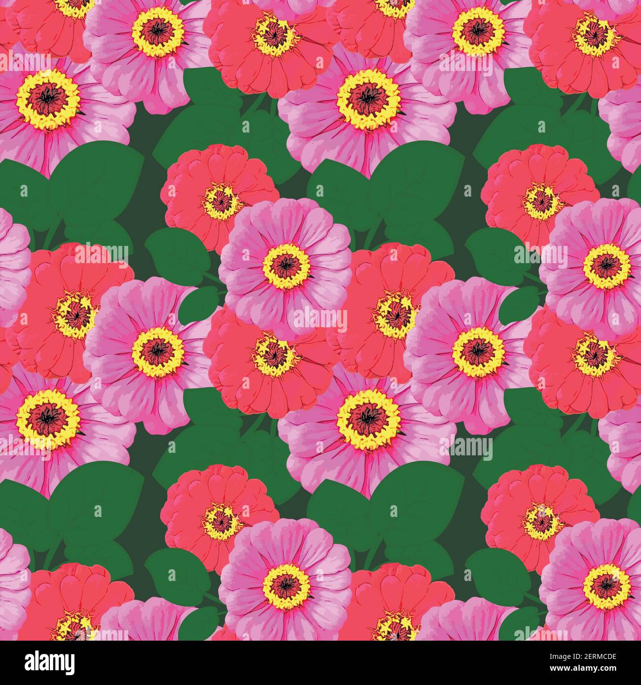 Summer seamless pattern on a square background - flowers gerberas ...