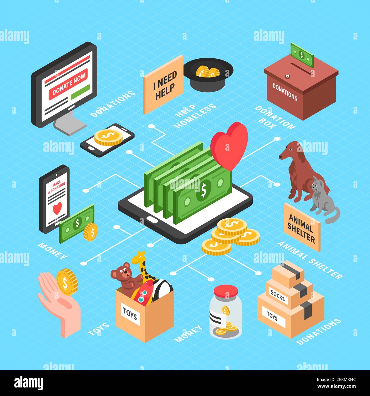 Charity infographics layout with help homeless animal care donations ...
