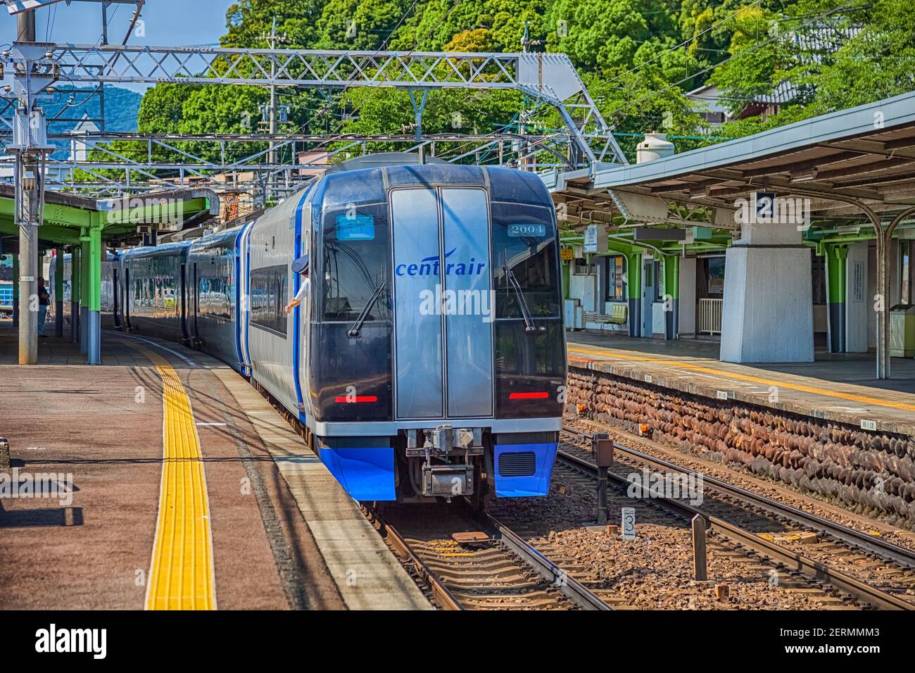 Nagoya, JAPAN - Jun 20, 2016: Meitetsu The Airport Rapid Limited Express “Mu-SKY”, connects the Nagoya metropolitan area to the Central Japan Internat Stock Photo