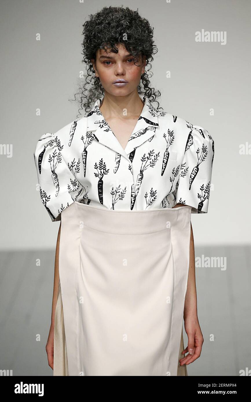 Model walks on the runway during the Push Button London Fashion Week