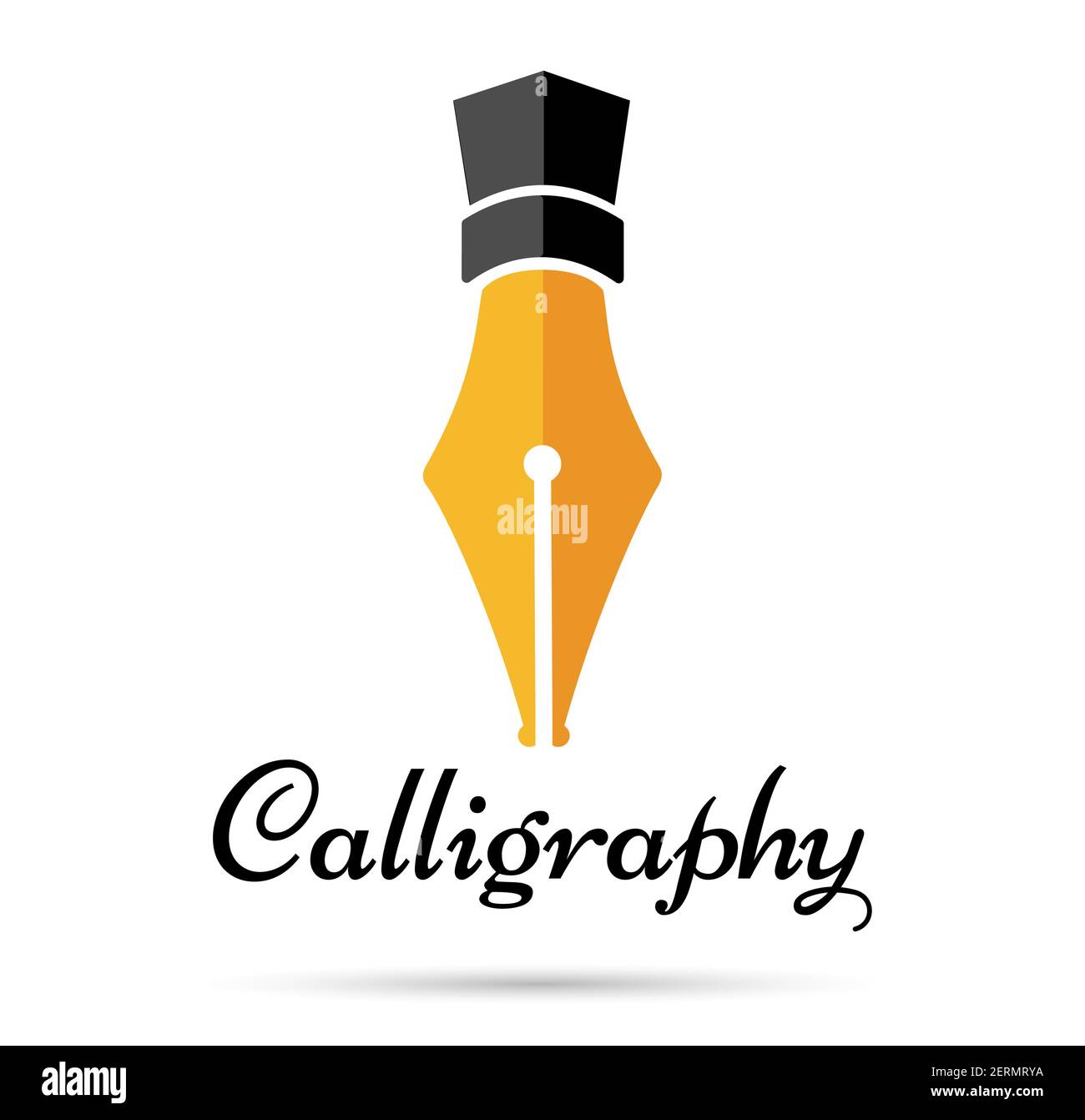 Realistic illustration gold ink pen - vector, Stock vector