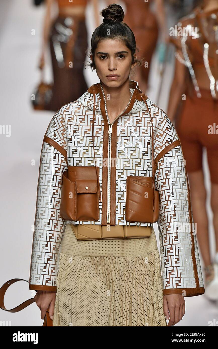 Model Mica Arganaraz walks on the runway during the Fendi Fashion show  during Milan Fashion Week Spring Summer 2019 held in Milan, Italy on  September 20, 2018. (Photo by Jonas Gustavsson/Sipa USA