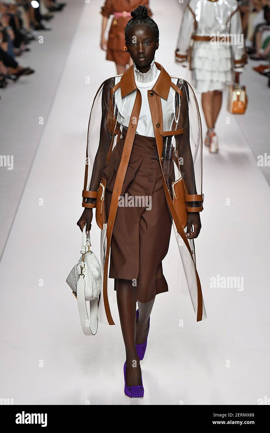 Model Anok Yai walks on the runway during the Fendi Fashion show during ...