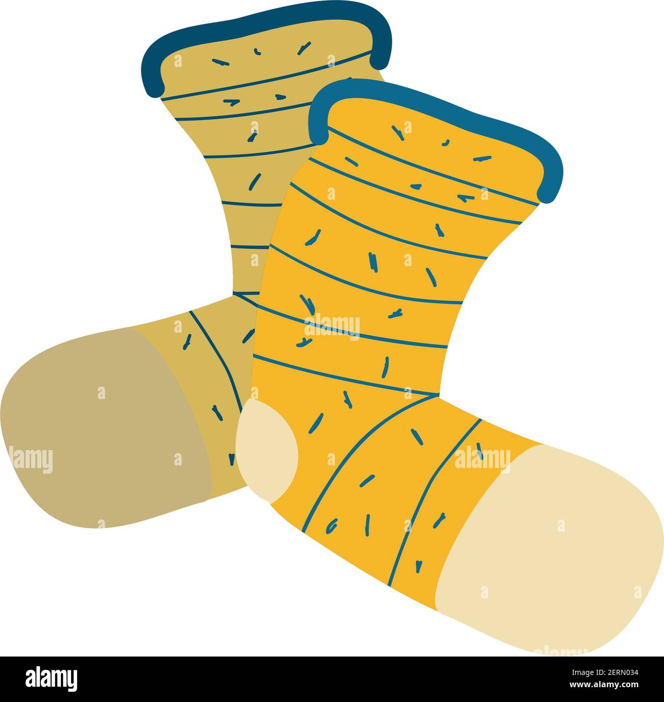 socks striped clothes cartoon isolated Stock Vector