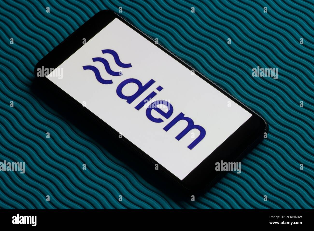 Formerly named Libra, the rebranded Diem is now awaiting regulatory approval. Diem is a blockchain-based payment system proposed by Facebook, Inc. Stock Photo