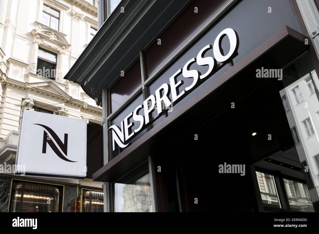 A logo sign outside of a Nespresso retail store in Vienna, Austria, on  September 4, 2018 Stock Photo - Alamy