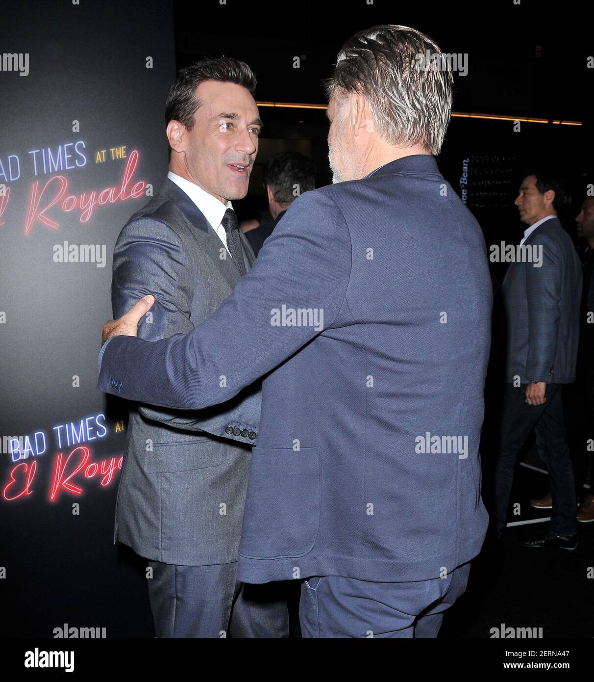 L-R) Jon Hamm and Bill Pullman at the "Bad Times At The El Royale" Los  Angeles Premiere held at the TCL Chinese Theater in Hollywood, CA on  Saturday, September 22, 2018. (Photo