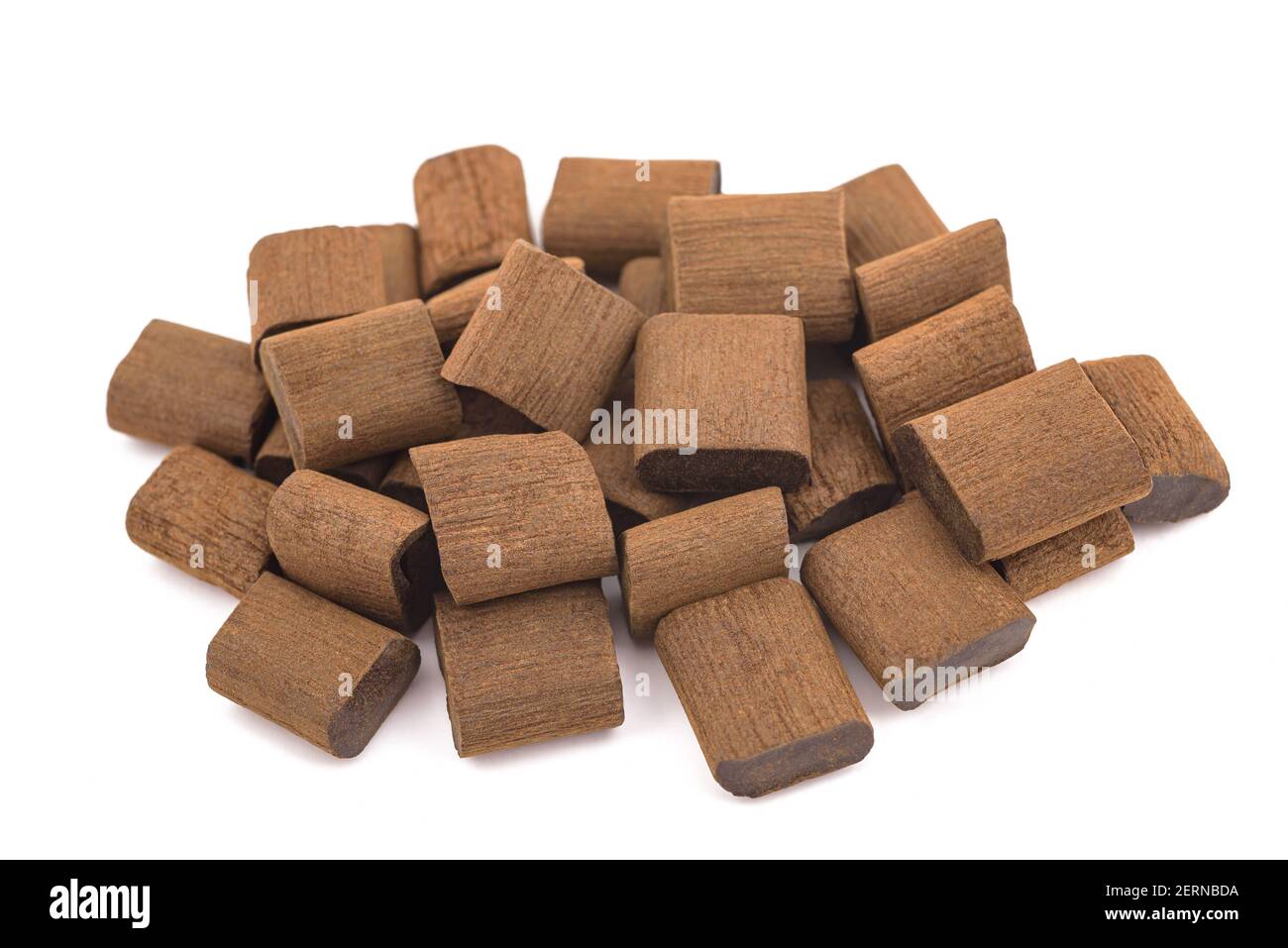 Raw licorice chunks  isolated on white background Stock Photo