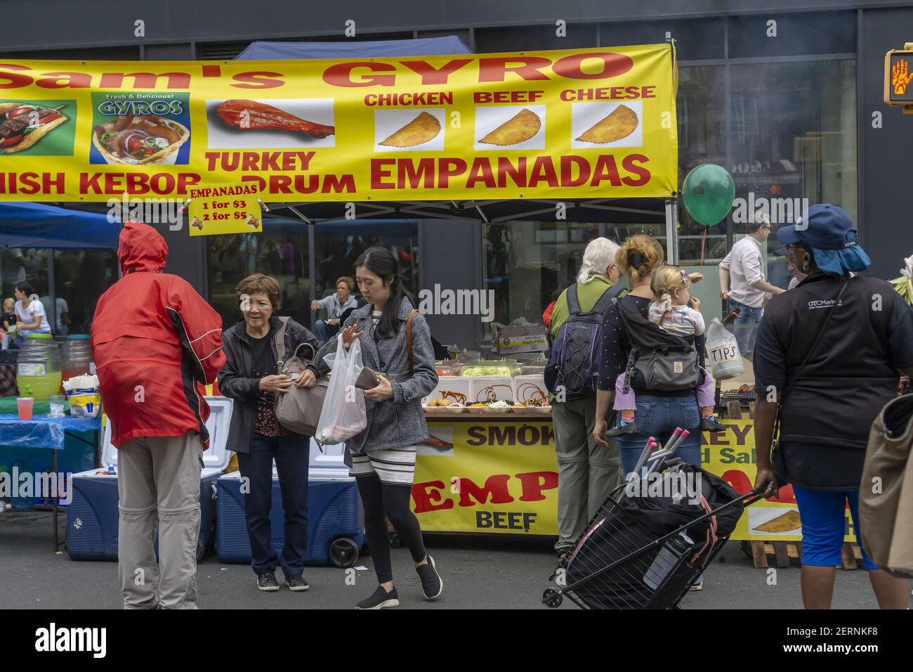 Food stand in the Atlantic Antic street fair in Brooklyn in New York on