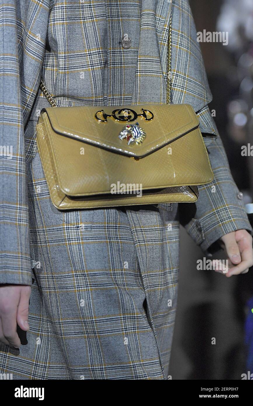 Details, accessories, handbags and shoes on the runway during the Gucci  Fashion Show during Paris Fashion