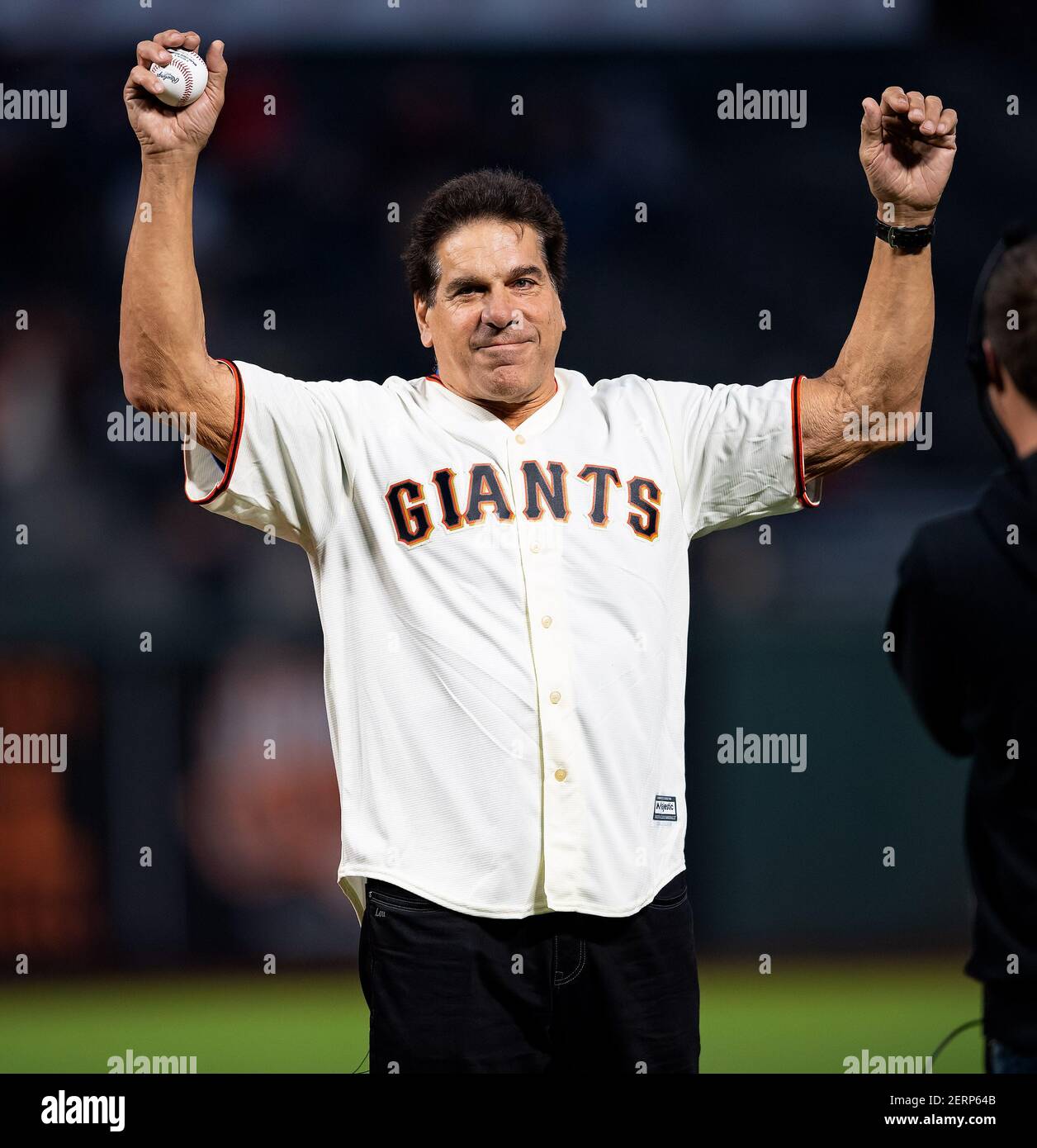 September 26, 2018 Lou Ferigno gets ready to throw the first pitch