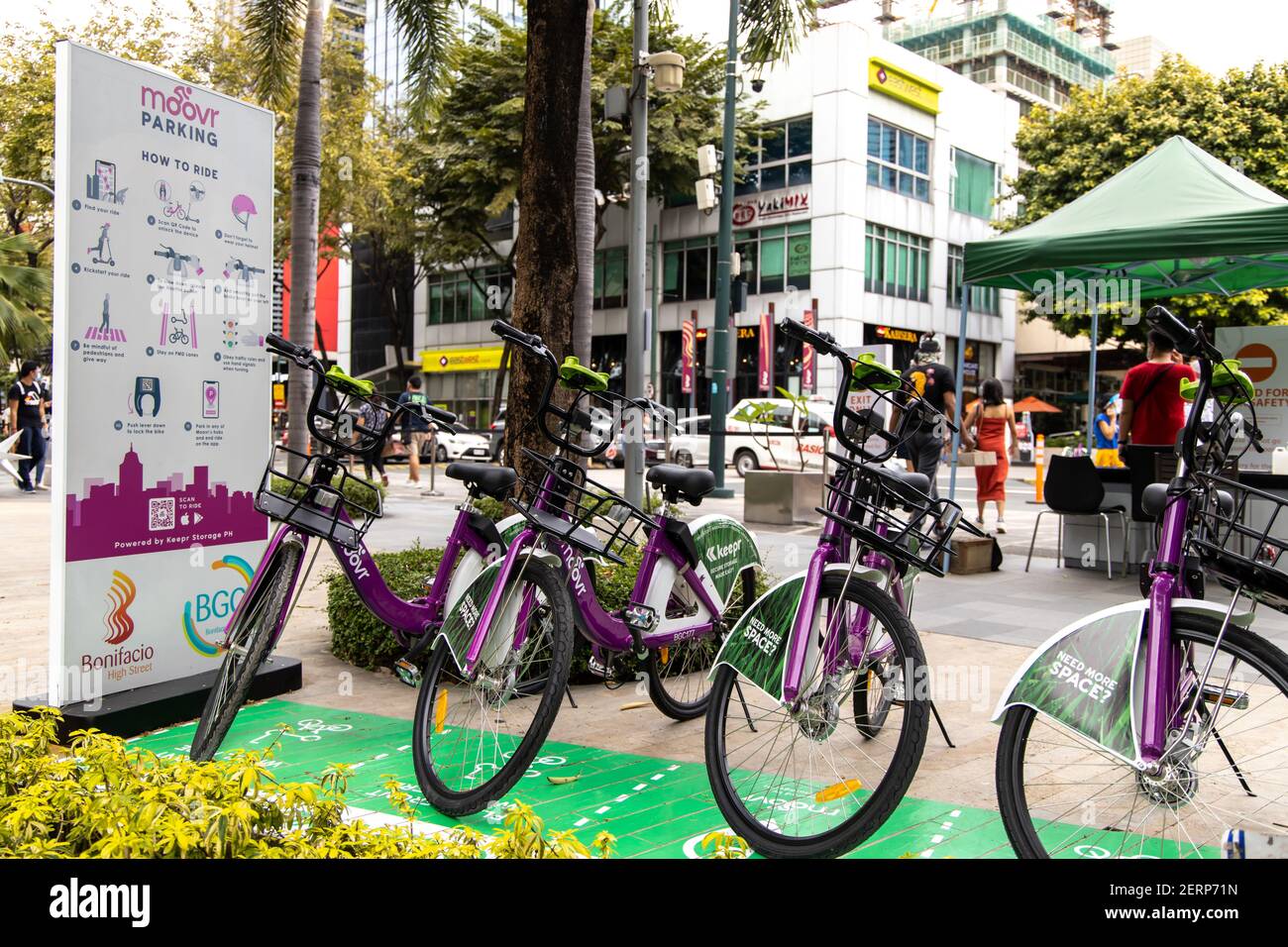 Jan 10, 2021 Shared bike parking area in the High street at Bonifacio