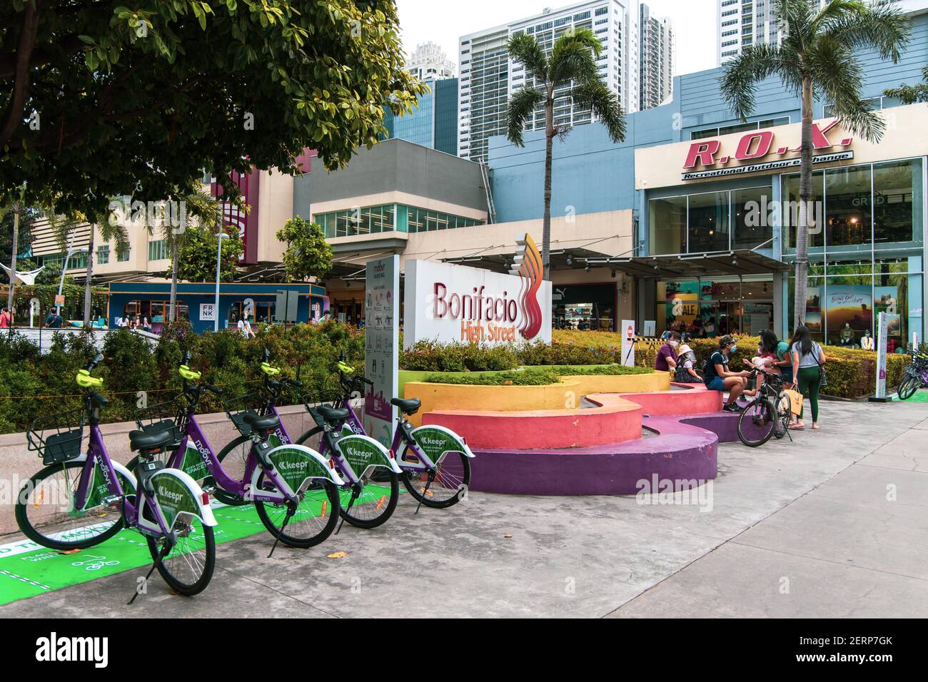Jan 10, 2021 Shared bike parking area in the High street at Bonifacio