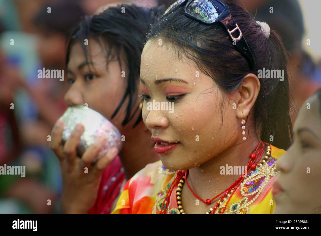 The ethnic Rakhaine community, in Patiakhali district, celebrates three day long Water Festival as a part of their New Year celebration from 21to 23 A Stock Photo