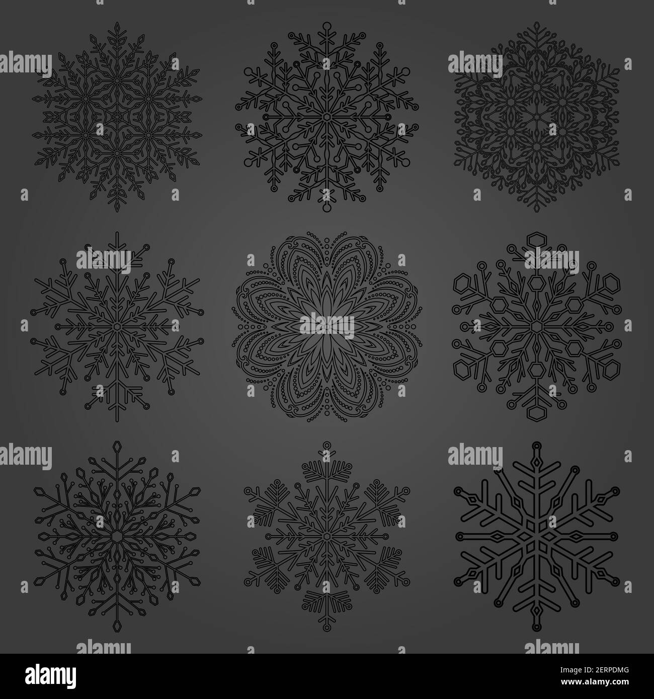 Snowflake clipart Black and White Stock Photos & Images - Alamy