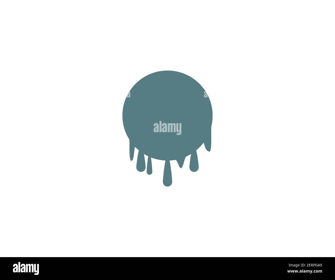 Dripping circle, drops, paint, abstract. Vector illustration. Stock Vector