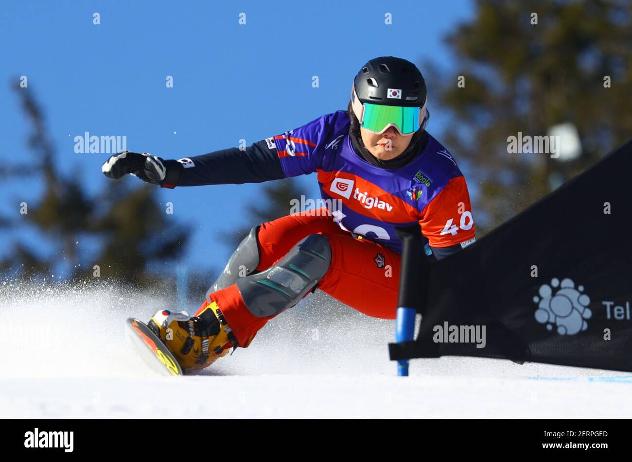 Snowboarding - FIS Snowboard Alpine World Championship - Women's Parallel  Giant Slalom - Rogla, Slovenia - March 1, 2021 South Korea's Jeong Hae-Rim  in action REUTERS/Borut Zivulovic Stock Photo - Alamy