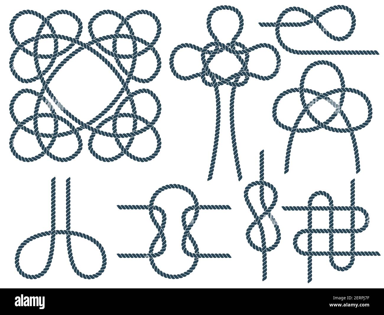Set of nautical rope knots. Marine rope knot Stock Vector Image & Art -  Alamy