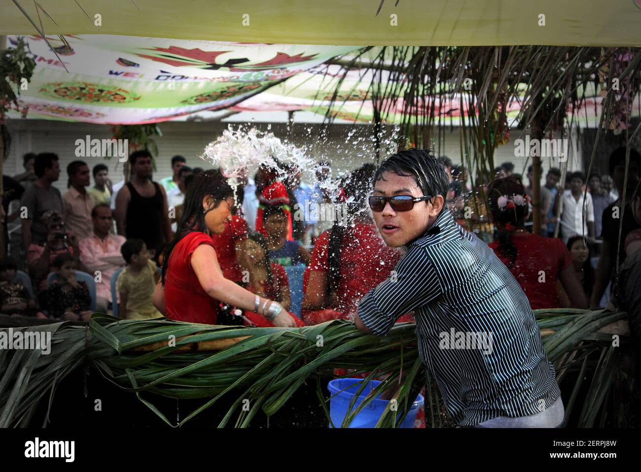 The ethnic Rakhaine community, in Patiakhali district, celebrates three day  long Water Festival as a part of their New Year celebration from 21to 23 A  Stock Photo - Alamy