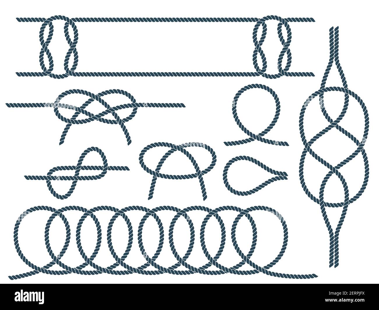 Set of nautical rope knots. Marine rope knot Stock Vector Image & Art Alamy