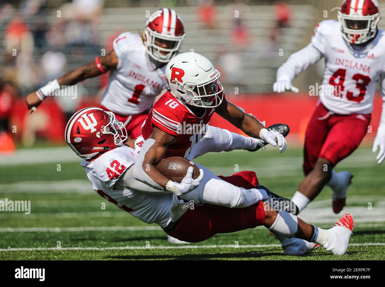 Ball State running back Caleb Huntley (2) runs against Indiana during the  first half of a college football game in Indianapolis, Saturday, Aug. 31,  2019. (AP Photo/Michael Conroy Stock Photo - Alamy